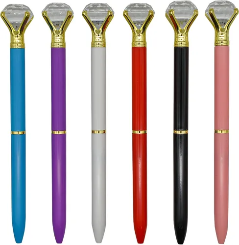 Miniatura 10 de Maydahui 12 bolígrafos de metal con diamantes grandes retráctiles, brillantes, para bodas, despedidas de soltera, fiestas