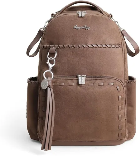 Itzy Ritzy Mochila para pañales – Mochila para pañales Boss Plus de gran capacidad con 19 bolsillos, cambiador, clips para cochecito y correas Aspen