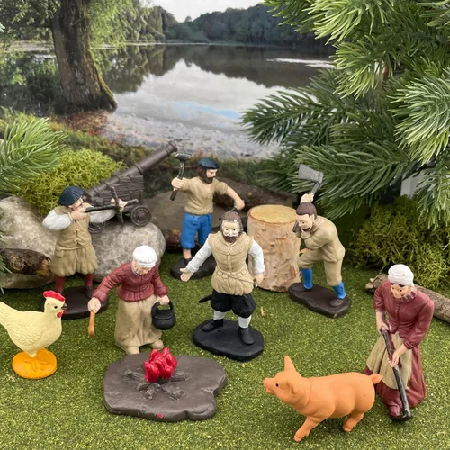 Miniatura 6 de Safari Ltd. Jamestown Settlers TOOB - 10 figuras: marinero, jardinero, herrero, colonos, John Smith, pollo, cerdo, cañón - Figuras de juguete