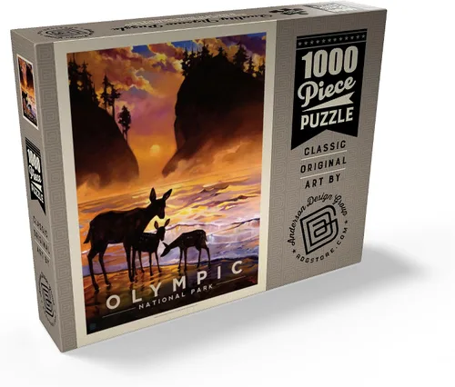 Miniatura 2 de MyPuzzle Olympic National Park: Momento mágico, póster vintage, rompecabezas premium de 1000 piezas para adultos