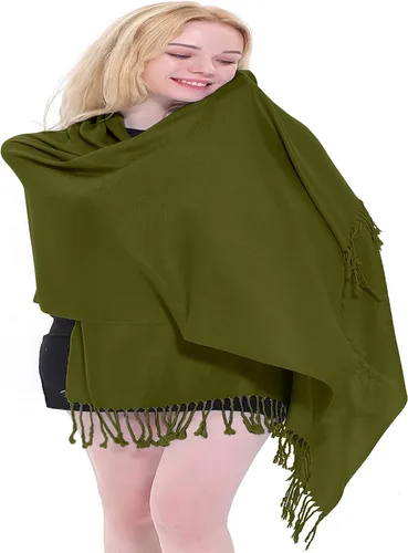 Miniatura 6 de CJ Apparel Solid Color Tassels Design Nepalese Shawl Seconds Scarf Wrap Stole Throw Head Wrap Pashmina Hand Made in Nepal New