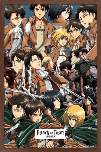 Miniatura 18 de Trends International Attack on Titan - Póster de pared, 22.375 x 34 pulgadas, póster y paquete de montaje Versión con marco negro