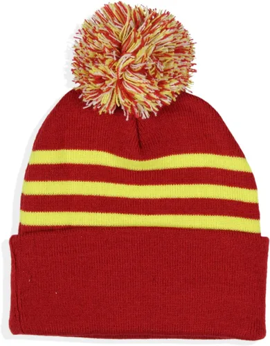 Miniatura 2 de DC Comics The Flash Chrome Weld Jacquard Logo Cuff Pom Beanie Hat, Rojo