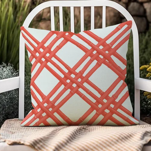 Miniatura 3 de ArogGeld Summer House - Funda de cojín geométrica naranja y roja, fundas de almohada decorativas para el hogar, de doble cara, para sofá