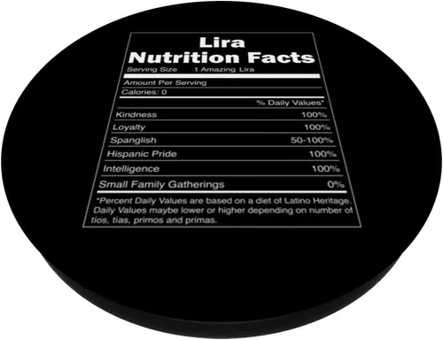 Miniatura 2 de Diseño de apellidos divertidos datos nutricionales - Lira PopSockets Swappable PopGrip