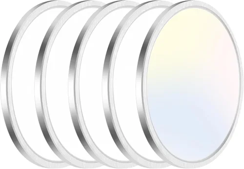 Miniatura 50 de hepside Paquete de 1 lámpara de techo LED de montaje empotrado, color negro, 12 pulgadas, 28 W, regulable 3000K-4500K-6000K, lámpara de techo de 3