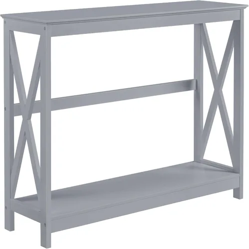 Miniatura 11 de Topeakmart Sofá consola, mesa de entrada de 2 niveles con estante de almacenamiento, mesa de sofá estrecha para entrada, pasillo, sala de estar