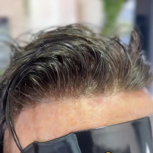 Miniatura 9 de SIMBEAUTY Cabello humano súper natural para hombre, estilo libre de tupé, 10 x 8 pulgadas, sistemas de reemplazo de cabello para hombres