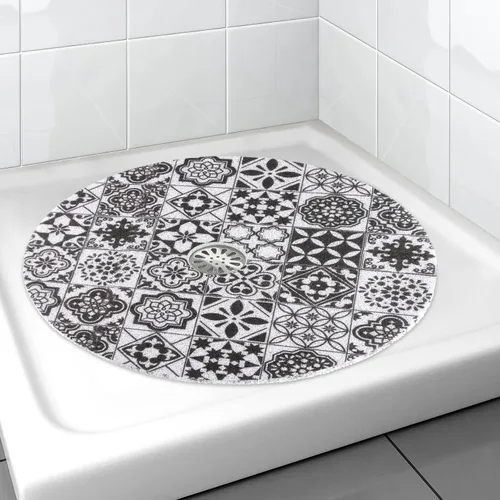 Miniatura 8 de Tapete de ducha antideslizante, redondo para ducha interior, tapete de bañera antideslizante, tapete de baño de secado rápido, tapete de lufa