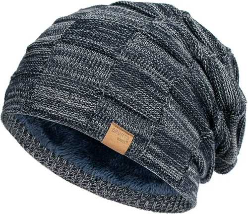 Miniatura 2 de Vgogfly Slouchy Beanie for Men Winter Hats for Guys Cool Beanies Mens Lined Knit Warm Thick Skully Stocking Binie Hat