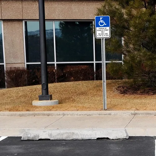 Miniatura 3 de SmartSign Paquete de 2 letreros de 18 x 12 pulgadas con texto en inglés "Parking By Disabled Permit, Tow-Away Zone", compuesto de aluminio de 120