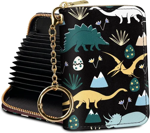 Miniatura 9 de Tarjetero Cartera RFID para Tarjetas de Crédito, Cartera Pequeña para Tarjetas para Mujeres con Llavero con Cremallera, Carteras para Tarjetas