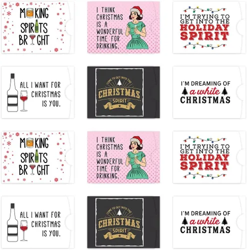 Andaz Press Divertido surtido de portatarjetas de regalo de Navidad, 4.25 x 3 pulgadas para tarjetas de crédito de Papá Noel secreto, elefante