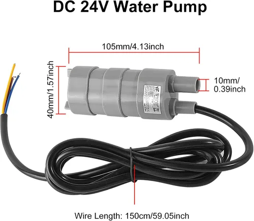 Miniatura 2 de Paquete de 2 motores sumergibles de bomba de agua de CC de cabeza alta para estanque, acuario, fuente de pecera 10L/Min 600L/H DC 24V 1.2A con tubo