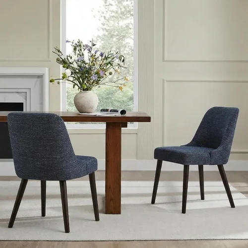 Miniatura 11 de CHITA Mid-Century Modern Dining Chair, Upholstered Fabric Accent Chair for Dining Room, Set of 6, Beige Niebla en tejido contemporáneo
