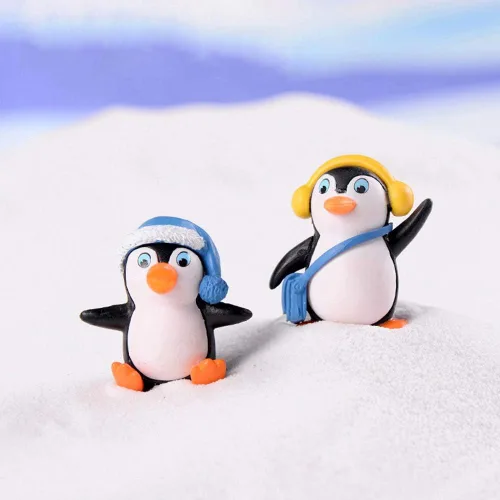 Miniatura 7 de Figuras de pingüino lindas, juego de 4 figuras de pingüino, decoración de pastel y decoración de jardín de hadas