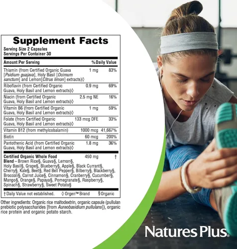 Miniatura 4 de NaturesPlus Source of Life Garden Vitamina B12 - 60 cápsulas, paquete de 2 - Incluye más de 20 extractos de alimentos integrales - Certificado