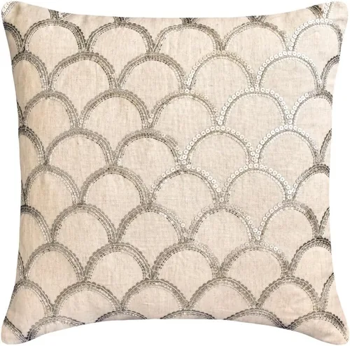 Miniatura 15 de The HomeCentric Funda de almohada personalizada, color plateado de 12 x 12 pulgadas, fundas de almohada de arpillera, enrejado y celosía y almohadas