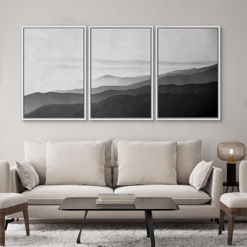 Miniatura 106 de SIGNWIN Lienzo enmarcado para pared, arte con pinceladas de flujo neutro en tonos beige abstractos, ilustraciones, arte moderno, decorativo