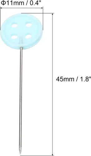 Miniatura 2 de PATIKIL Alfileres de costura, paquete de 100 alfileres de acolchado rectos con cabeza de botón plana para decoración de modista, multicolor