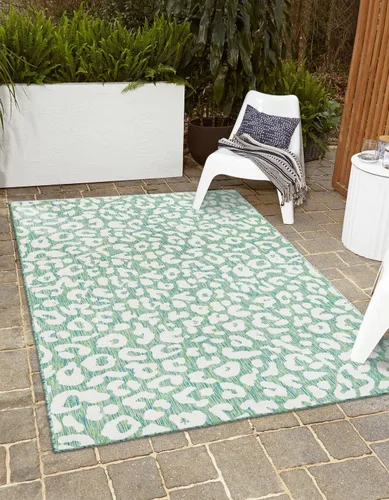 Miniatura 31 de Unique Loom Outdoor Safari Collection Alfombra de área - Leopardo (4 pies 1 pulgada x 6 pies 1 pulgada rectangular, gris claro/gris)