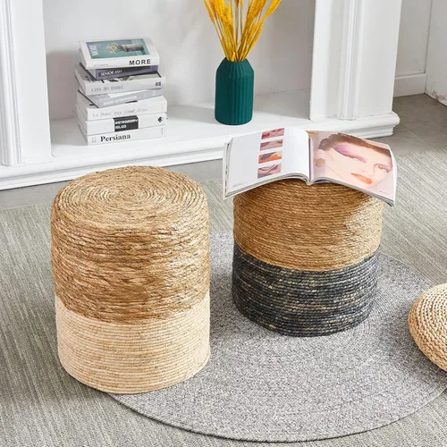 Miniatura 5 de Puf otomano, 100% tejido a mano, tejido a mano, silla de suelo bohemia para sofá o escritorio, otomanas al aire libre para jardín, reposapiés