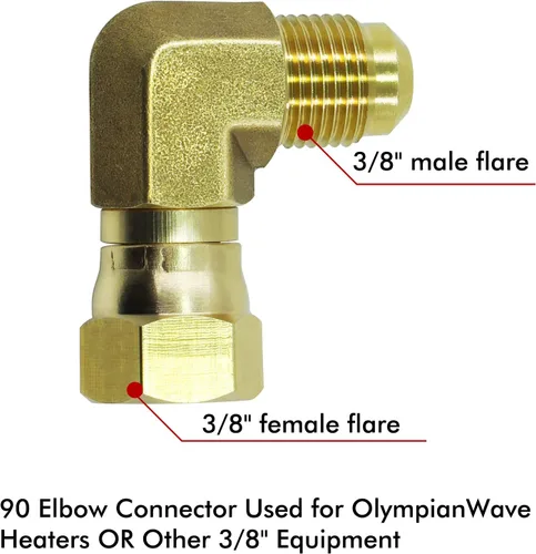 Miniatura 6 de MENSI Conexiones de acoplamiento de conector de codo de 90 grados de gas propano, agua, aceite para parrillas de barbacoa, reemplazo de calentador