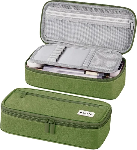 Miniatura 15 de WEMATE Estuche para lápices, organizador grande de almacenamiento para papelería, esencial para el regreso a la escuela, imprescindible para el Rosa