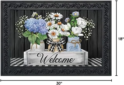 Miniatura 2 de Briarwood Lane Felpudo de primavera con frascos de albañil con caja Primavera con caja