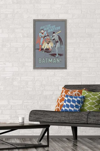 Miniatura 2 de Trends International DC Comics - Póster de Batman - Robin - Superman - Batter Wall Poster, 14.725 x 22.375 pulgadas, versión enmarcada de madera