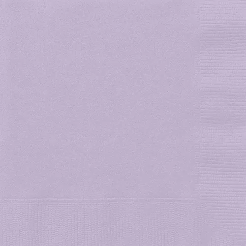Servilletas de papel sólido lavanda – 6.5 x 6.5 pulgadas (20 unidades) – Diseño elegante y duradero – Perfecto para fiestas, eventos y celebraciones