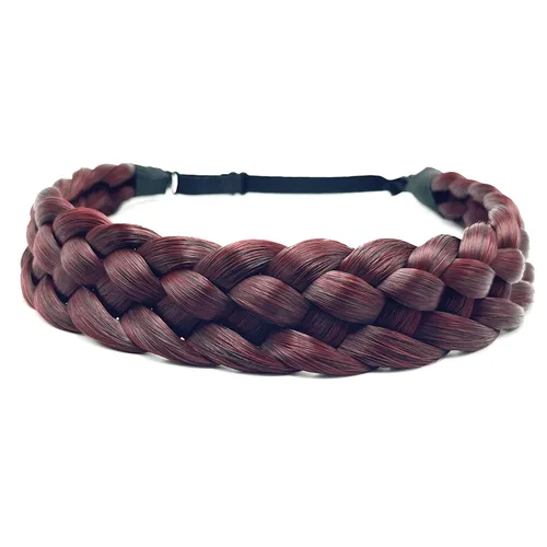 Miniatura 27 de Diadema de pelo sintético de 5 hebras trenzadas, clásicas, gruesas, anchas, trenzadas, elásticas, multicolor, accesorios de belleza para el cabello