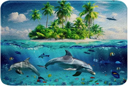 Miniatura 13 de Cherry - Alfombra de baño de 16 x 24 pulgadas para niños, tapete de baño de frutas tropicales, novedoso y divertido tapete de puerta de comida
