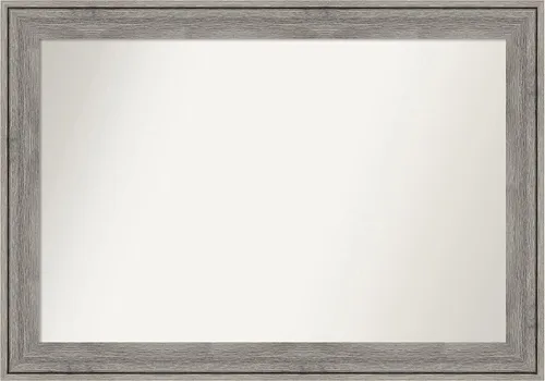 Miniatura 58 de Amanti Art Espejo de pared personalizado no biselado (24.5 x 24.5 pulgadas), marco gris marrón alta, varios tamaños personalizados, espejo de baño