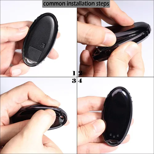 Miniatura 6 de Funda para llavero para Nissan antes de 2023 Altima Maxima Sentra X Trail Patrol Murano Rogue Pathfinder Serena Kicks Armada Versa, negro