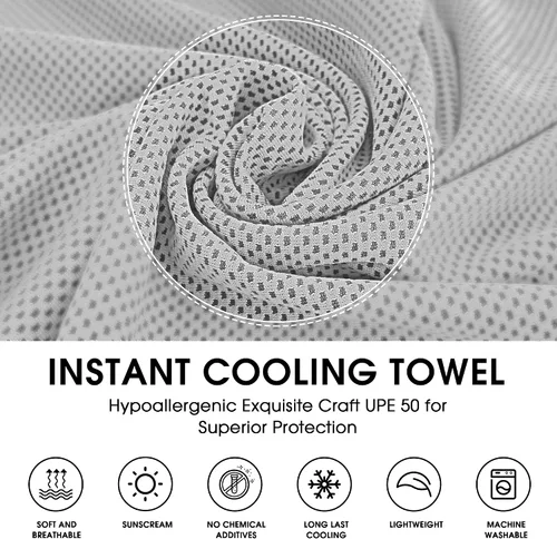 Miniatura 2 de 4Monster Toalla de enfriamiento para cuello y cara, toalla fría de microfibra para climas cálidos, toalla de hielo de secado rápido, trapos de Gris