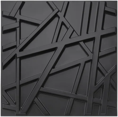 Art3d 19.7 x 19.7 pulgadas (paquete de 12) rayas para panel de pared, color negro Negro (Stripes Black)