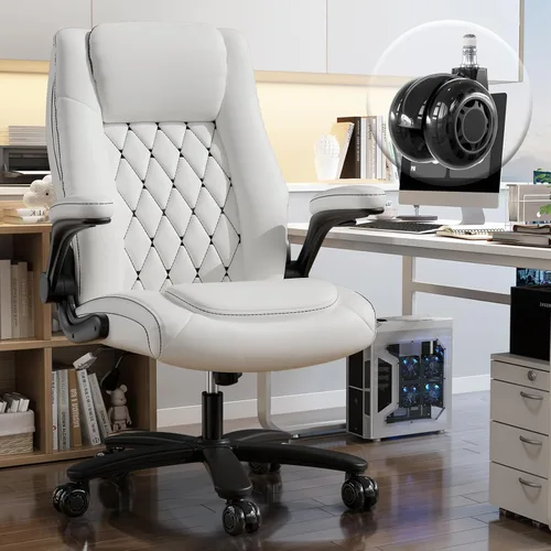 GYI O205P - Silla de oficina ejecutiva de respaldo alto, silla de oficina grande y alta de 400 libras con ruedas de goma, sillas de escritorio Blanco