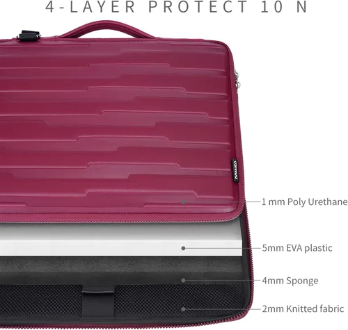 Miniatura 5 de DOMISO Fundas de 17.3 pulgadas adaptadas para computadoras, resistente al agua, a prueba de golpes, con asa y bolsa de accesorios, compatible