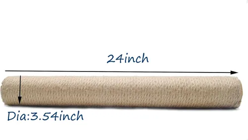 Miniatura 3 de Poste rascador de madera natural de 24 pulgadas para rascador de gato, pieza de repuesto para rascador de escalada en torre, grande, 3.54 pulgadas