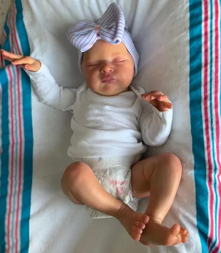Miniatura 4 de 20 pulgadas dormido bebé Reborn 3D pintura piel con venas visibles cuerpo muñeca de tela, vinilo suave juguete de niña recién nacida como un Muñeca