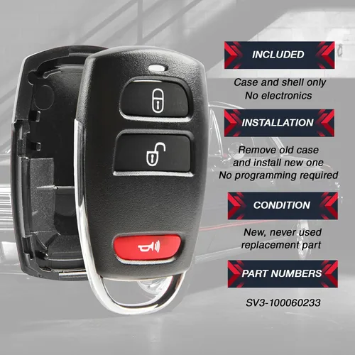 Miniatura 4 de Carcasa compatible con control remoto de entrada sin llave Kia Sedona / Hyundai Entourage