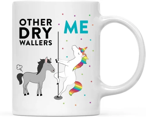 Miniatura 54 de Andaz Press Funny Quirky - Taza de té de café de cerámica de 11 onzas, regalo de agradecimiento, otros actores yo, unicornio de caballo, 1 paquete