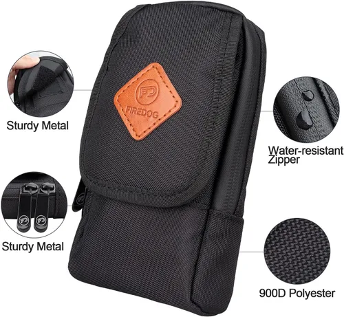 Miniatura 2 de FIREDOG Bolsa a prueba de olores, bolsa a prueba de olores para perro probada Mini bolsas de cruce para almacenamiento de viaje (negro)
