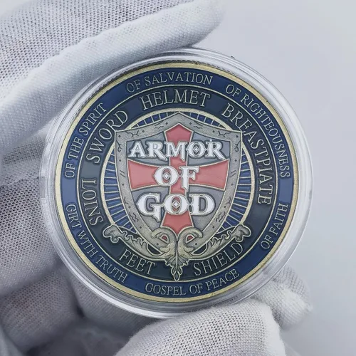 Miniatura 2 de Ponte la armadura completa de Dios Moneda de desafío Efesios 6:11-13 Regalo inspirador