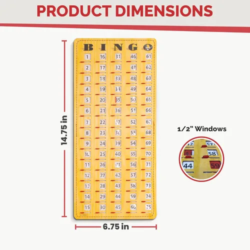 Miniatura 2 de MR CHIPS Tarjeta de bingo a prueba de atascos con obturadores y cubierta de tarjetas de llamada
