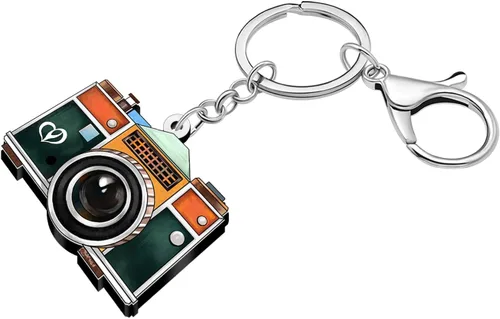 Miniatura 2 de Llavero de acrílico vintage de los años 80 y 90 para cámara, llavero para amantes de la fotografía, regalos para mujeres y niñas, llaves