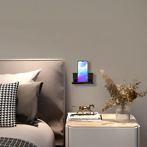 Miniatura 6 de Soporte de Teléfono con Tableta Adhesiva Montado en Pared, Estantes Flotantes de Acrílico, Soporte de Pared para eReader y Smartphone