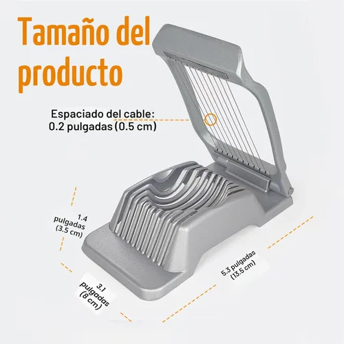 Miniatura 4 de Yuzxaun Cortador de Huevos para Huevos Duros, Alambre de Acero Inoxidable, Cortador de Huevos de Aluminio Resistente Apto para Lavavajillas