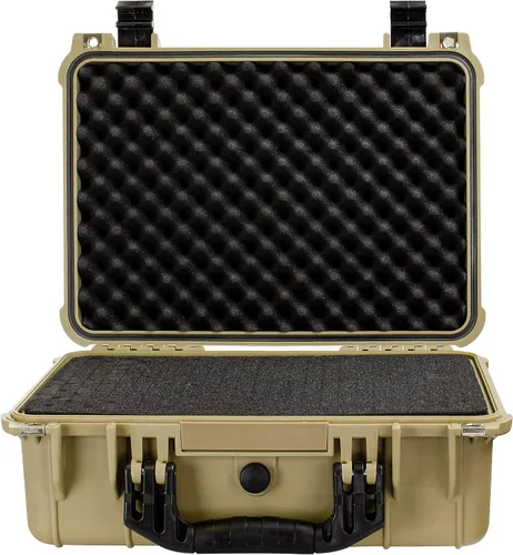 Miniatura 5 de Eylar Estuche Rígido Estándar de 16" para Equipo y Cámara, Impermeable con Espuma, Estándares TSA Beige Bronceado